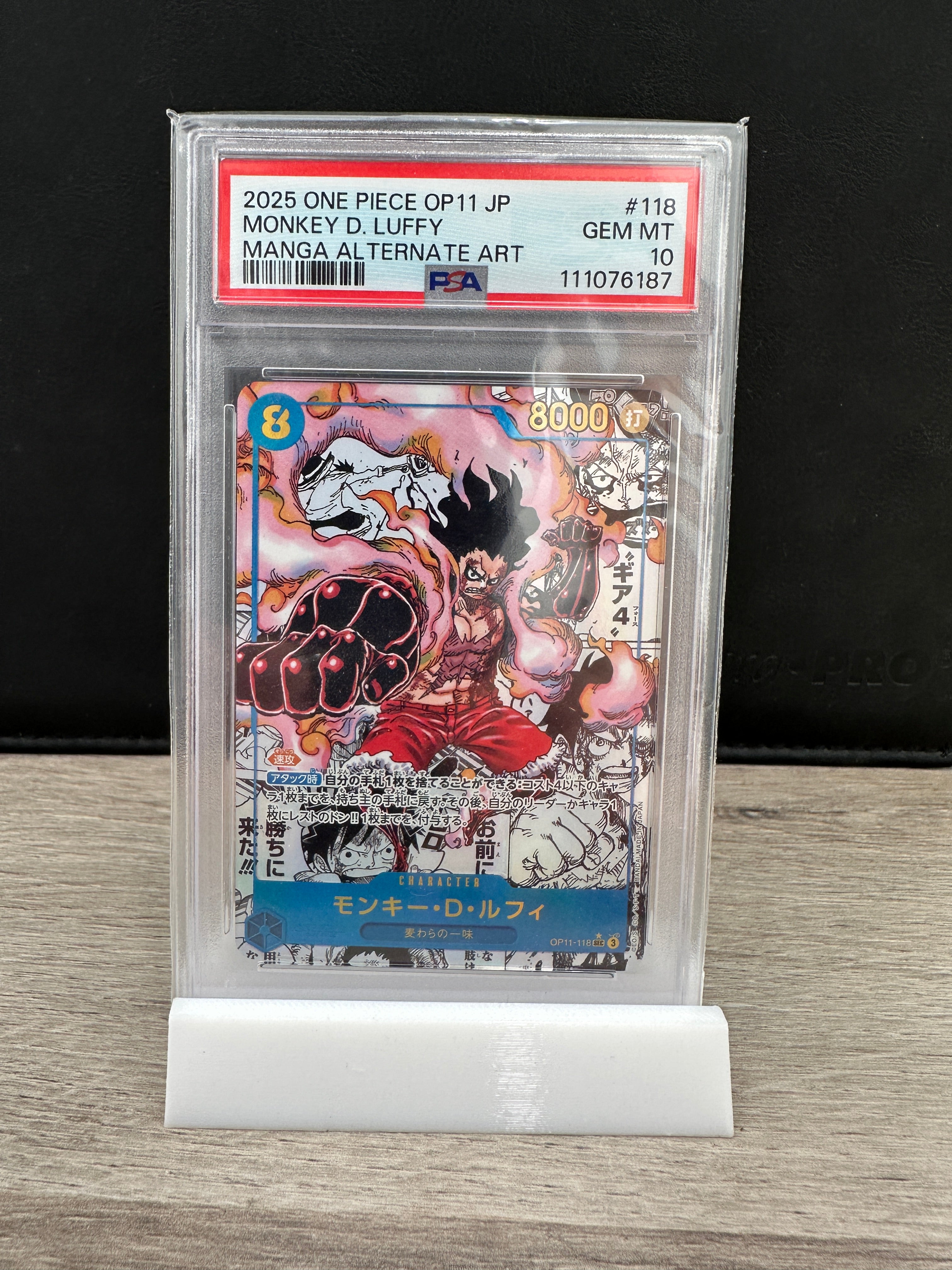 One Piece PSA 10 Monkey D. Luffy OP11 118 Manga Alt Art 2025 Japanese