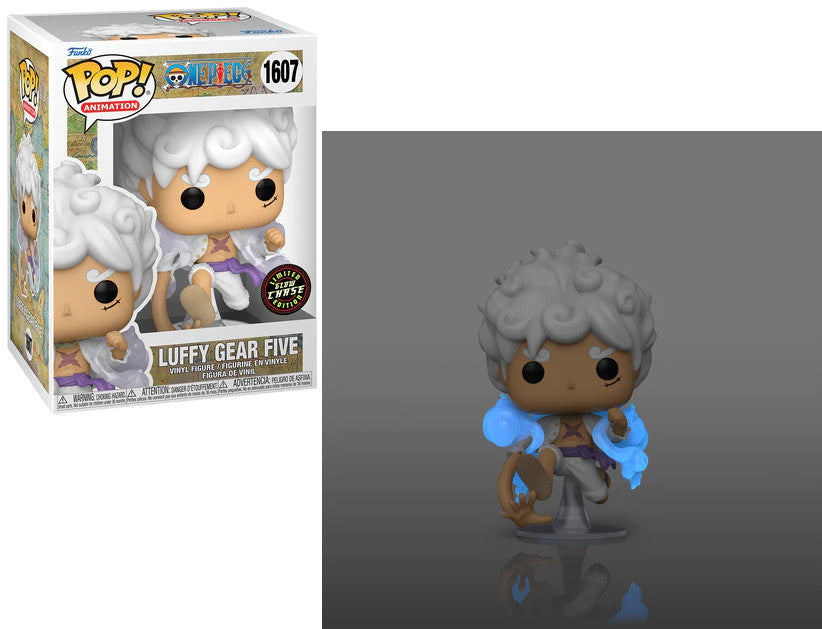 Funko ONE PIECE LUFFY GEAR 5 FIVE CHASE N° 1607 FUNKO POP Figure Glow in the dark