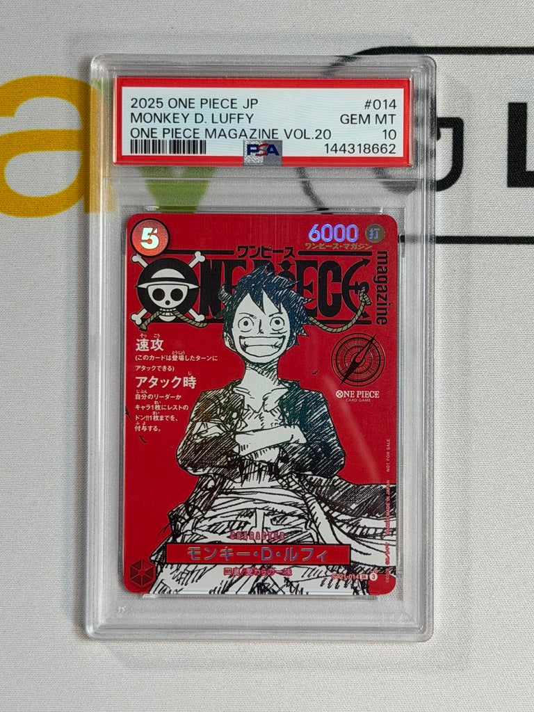 One Piece PSA 10 Monkey D.Luffy #ST21-014 Magazine Vol. 20 Promo 2025 JAP