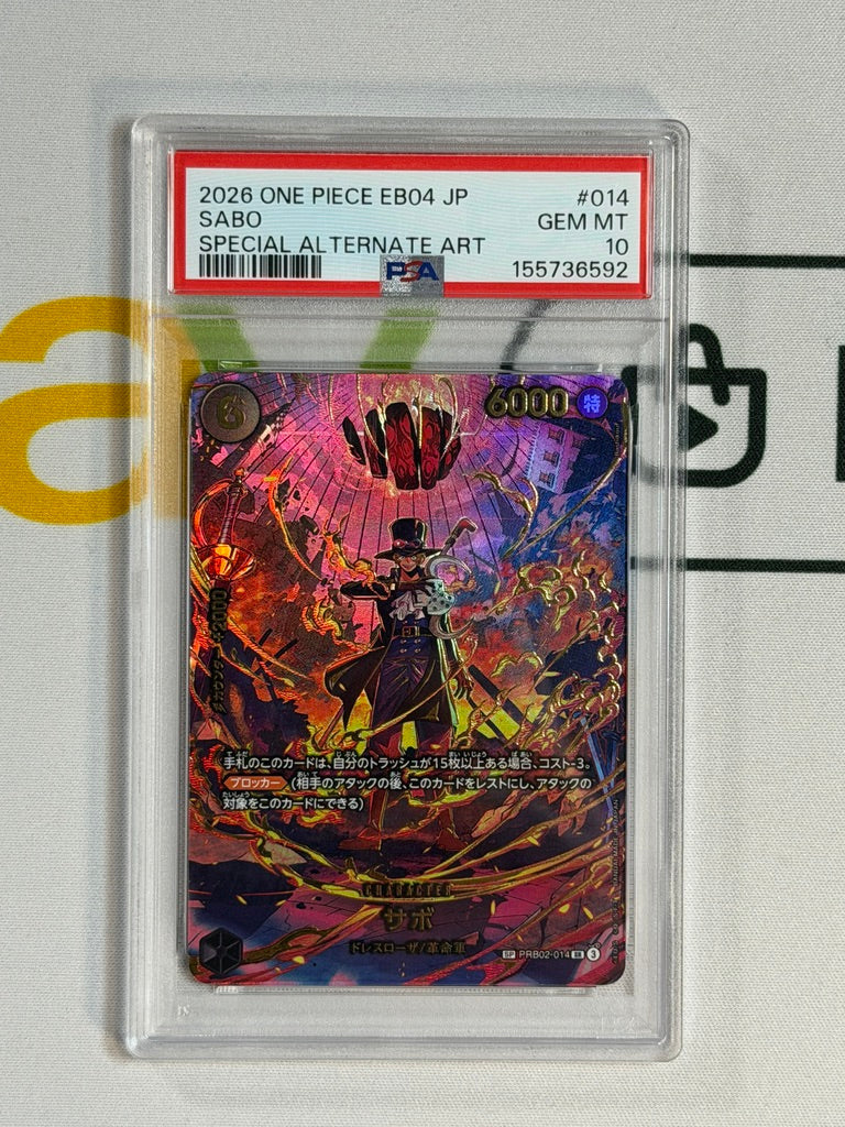 One Piece PSA 10 Sabo #PRB02 014 Alternate Art 2026 Japanese