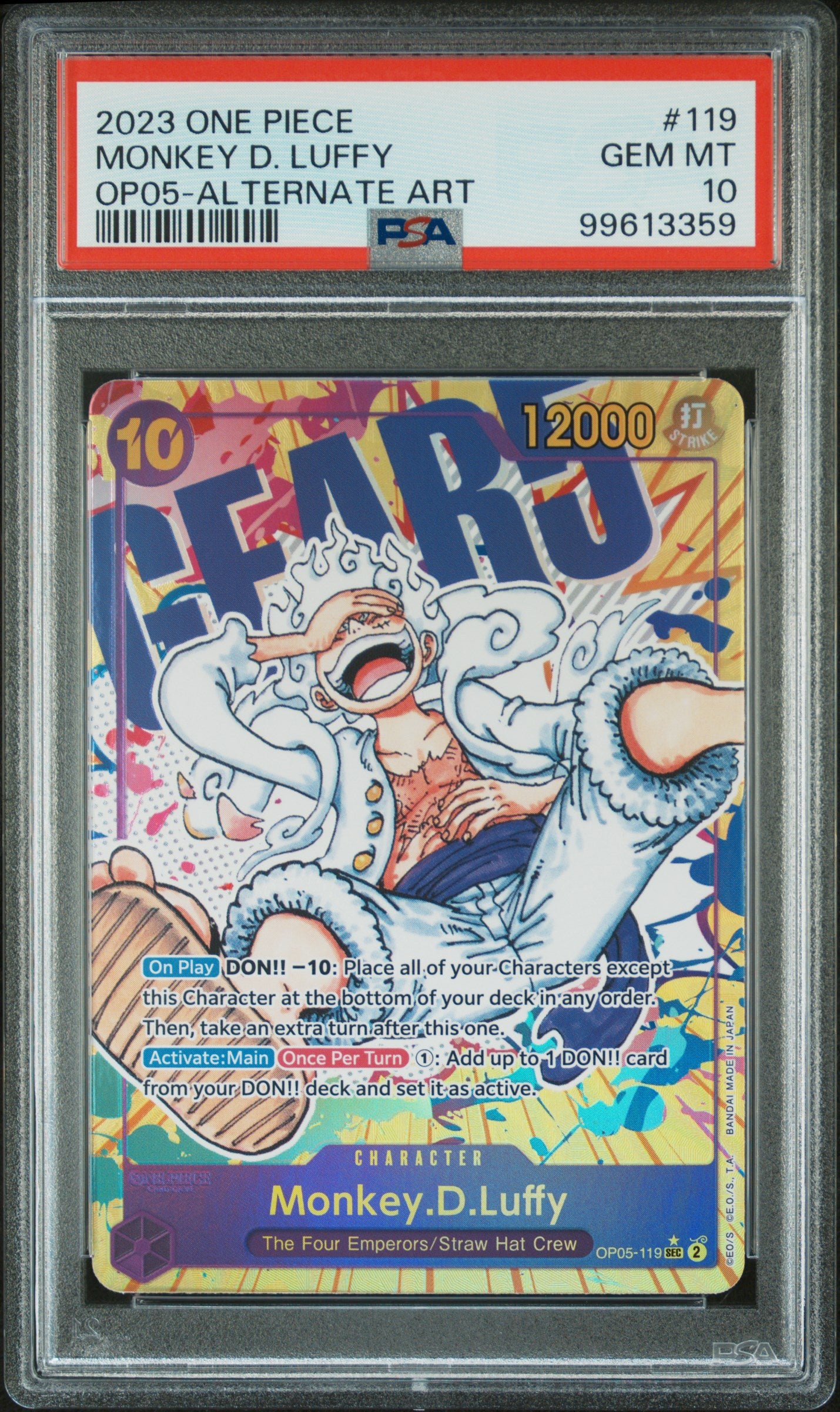 PSA 10 One Piece Monkey D. Luffy OP05 #119 SEC Alternate Art English