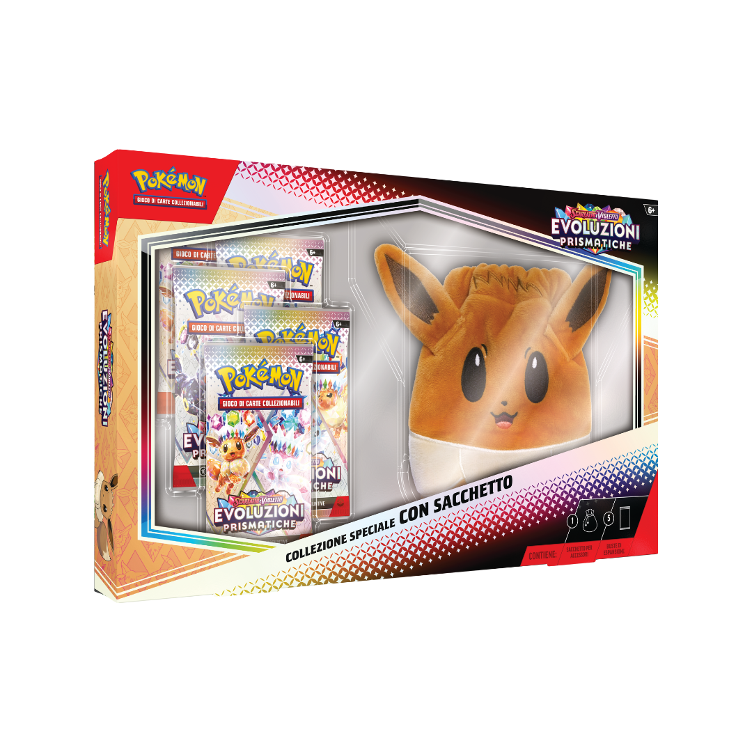 Pokemon Evoluzioni Prismatiche Collezione con Sacchetto Eevee ITA