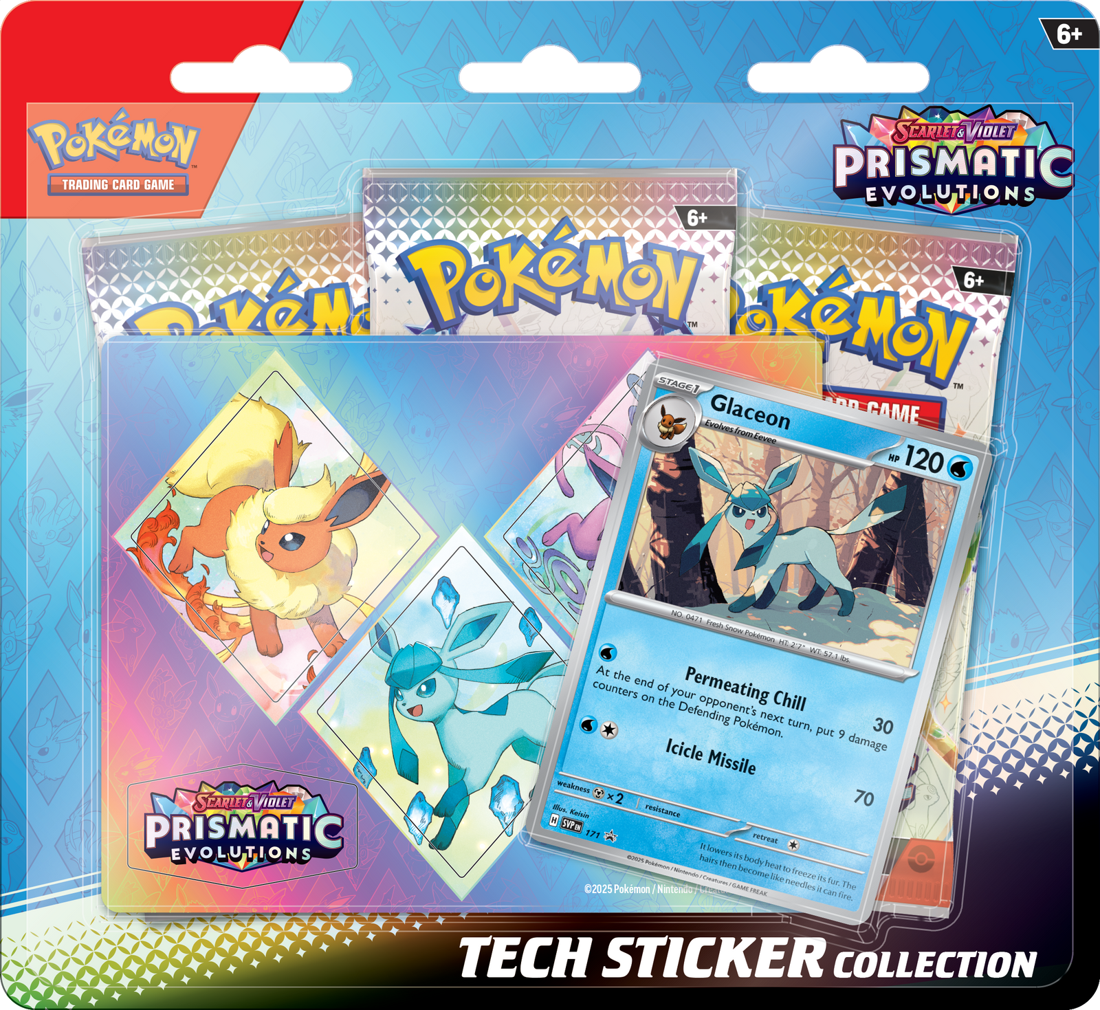 Pokemon Prismatic Evolutions Tech Sticker Collection ENG